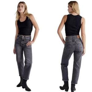 Levi’s Premium Ribcage Straight Ankle Jeans Button Fly Size 28